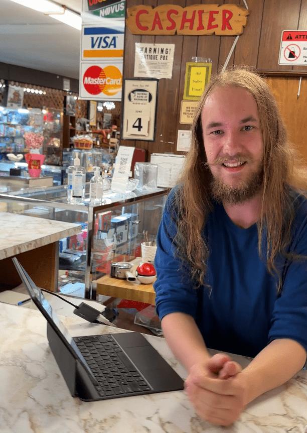 High-speed checkout technology at Pacific Antiques Mall in Tacoma